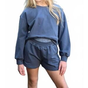 NEW PLEAT girls dora sweatshirt in slate
